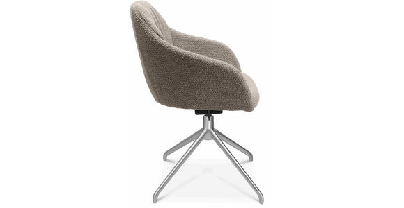 ARMLEHNSTUHL in Aluminium Flachgewebe - Alufarben/Naturfarben, Design, Textil/Metall (58/81,5-84,5/60cm) - Johann Jakob
