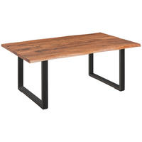 ESSTISCH in Holz, Metall 160/90/77 cm  - Schwarz/Akaziefarben, Natur, Holz/Metall (160/90/77cm) - Landscape