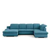 WOHNLANDSCHAFT Blau Chenille  - Chromfarben/Blau, Design, Textil/Metall (165/353/212cm) - Livetastic