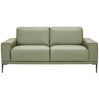 2-SITZER-SOFA in Echtleder Olivgrün  - Schwarz/Olivgrün, Design, Leder/Metall (180/82/92cm) - Johann Jakob