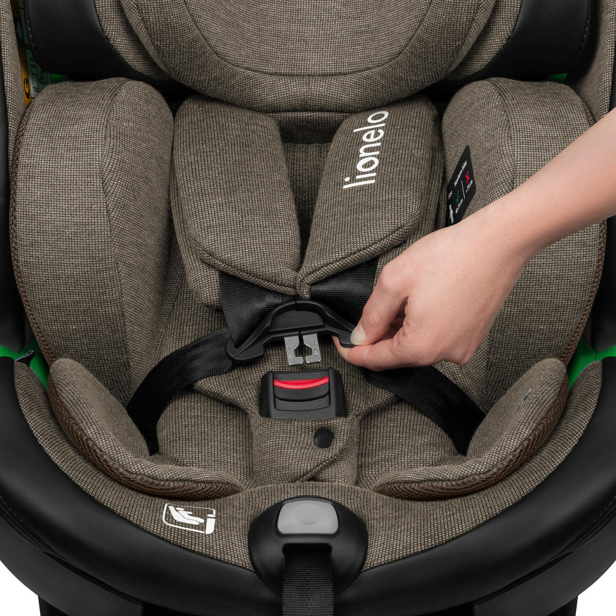 KINDERAUTOSITZ Harmony i-Size   - Olivgrün, Basics, Leder/Kunststoff (45cm) - Lionelo
