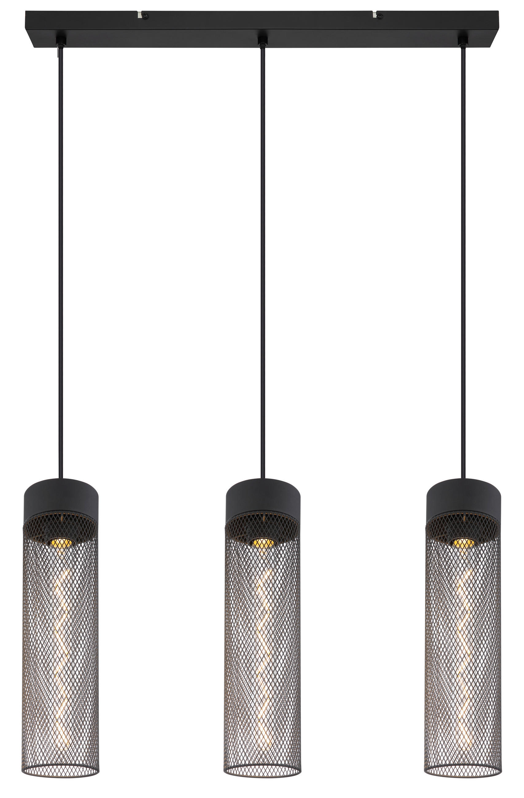 HÄNGELEUCHTE 60/9,5/120 cm  - Schwarz, Design, Metall (60/9,5/120cm) - Globo