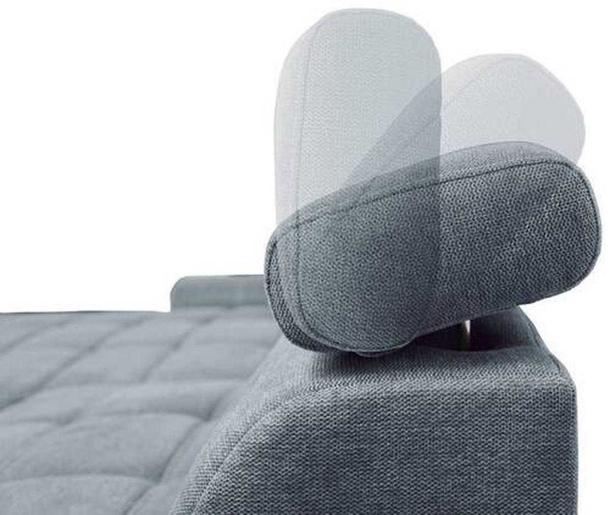 ECKSOFA in Webstoff Hellblau  - Weiss/Schwarz, Design, Kunststoff/Textil (276/173cm) - Stylife
