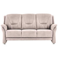 3-SITZER-SOFA in Mikrofaser Rosa  - Beige/Alufarben, Konventionell, Textil/Metall (198/100/89cm) - Beldomo Comfort