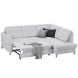 ECKSOFA in Chenille Hellgrau  - Hellgrau/Schwarz, MODERN, Holz/Textil (241/184cm) - Carryhome