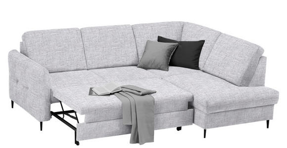 ECKSOFA Hellgrau Chenille - Hellgrau/Schwarz, MODERN, Holz/Textil (241/184cm) - Carryhome
