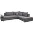 WOHNLANDSCHAFT Lederlook, Webstoff Nierenkissen, Rückenkissen - Chromfarben/Schwarz, Design, Textil/Metall (275/219cm) - Carryhome