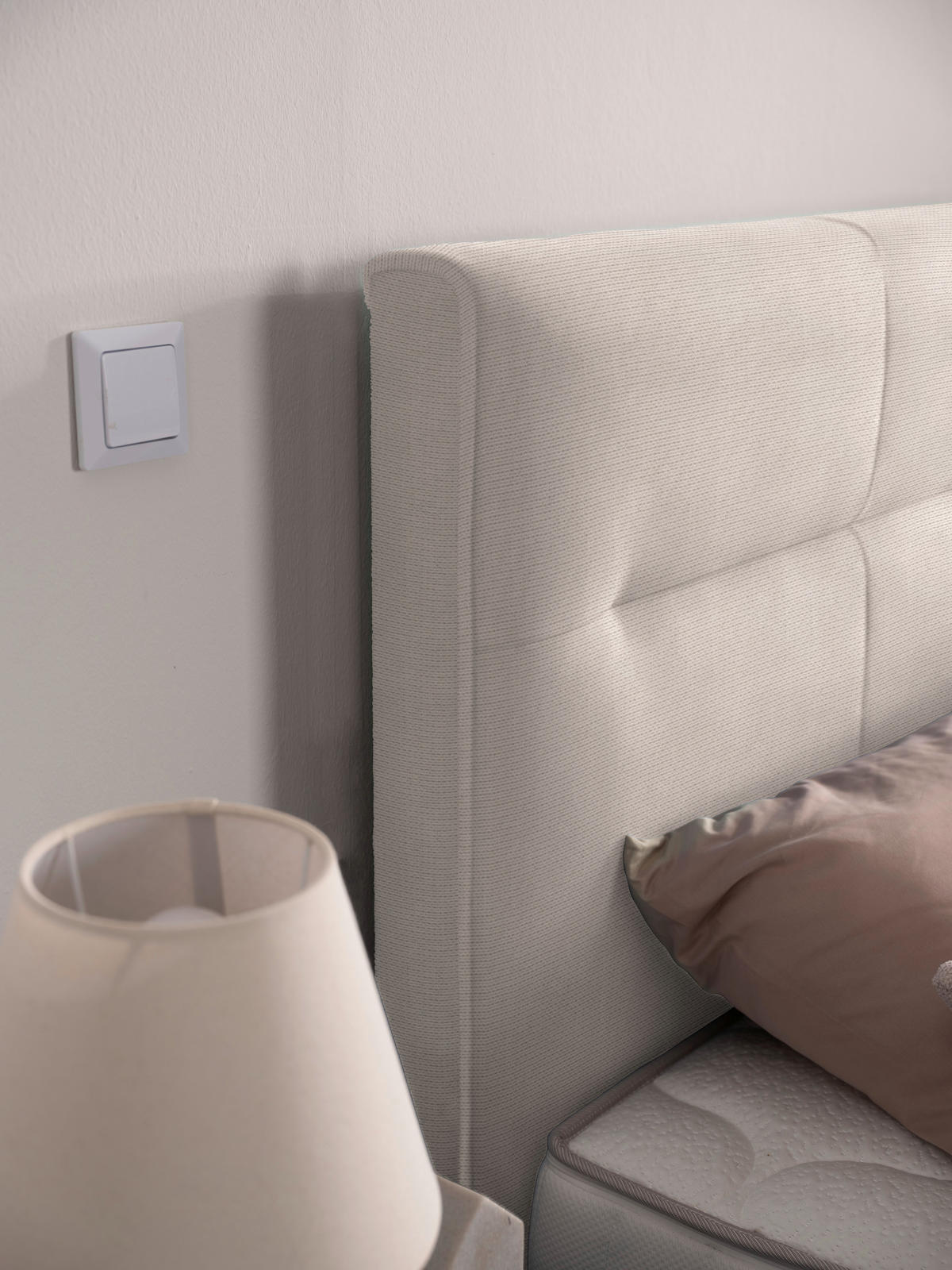 BOXSPRINGBETT 240/220 cm  in Ecru  - Ecru/Schwarz, Konventionell, Textil/Metall (240/220cm) - Esposa
