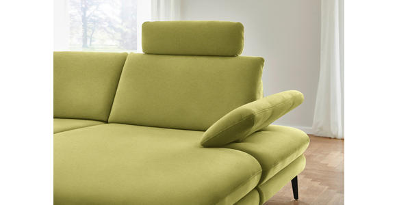 WOHNLANDSCHAFT  in Chenille, Flachgewebe Hellgrün  - Schwarz/Hellgrün, Design, Textil/Metall (208/344/180cm) - Dieter Knoll