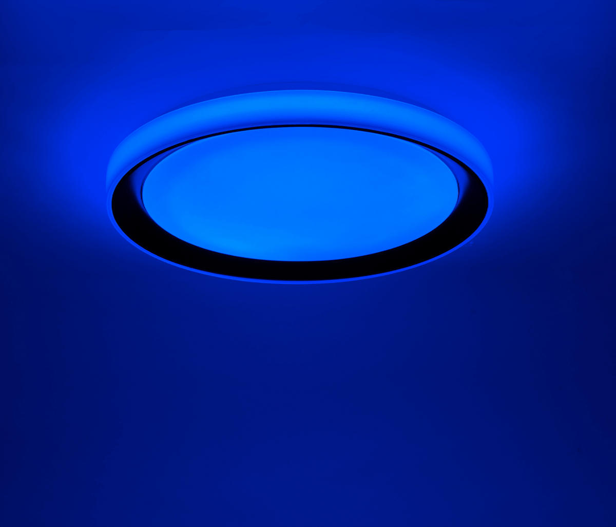 LED-DECKENLEUCHTE LOLASMART-DISC  Smart 51/7,5 cm   - Schwarz, Design, Kunststoff/Metall (51/7,5cm)
