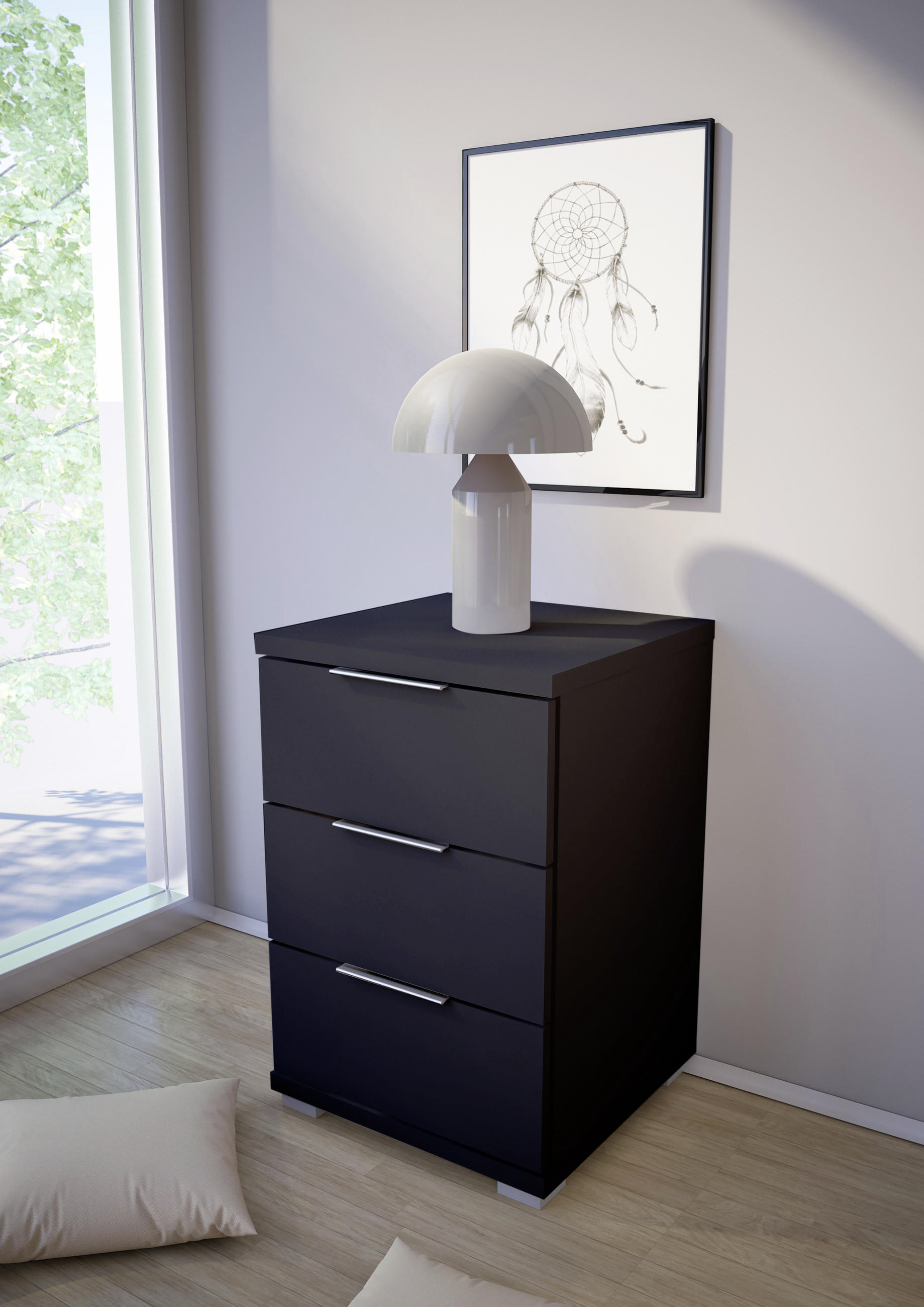 NACHTKÄSTCHEN  in  - Silberfarben, Basics (46/61cm) - P & B
