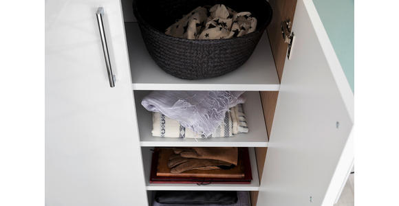 GARDEROBE 3-teilig  in 222/201/35 cm  - Eichefarben/Weiß, Design, Glas/Holz (222/201/35cm) - Moderano