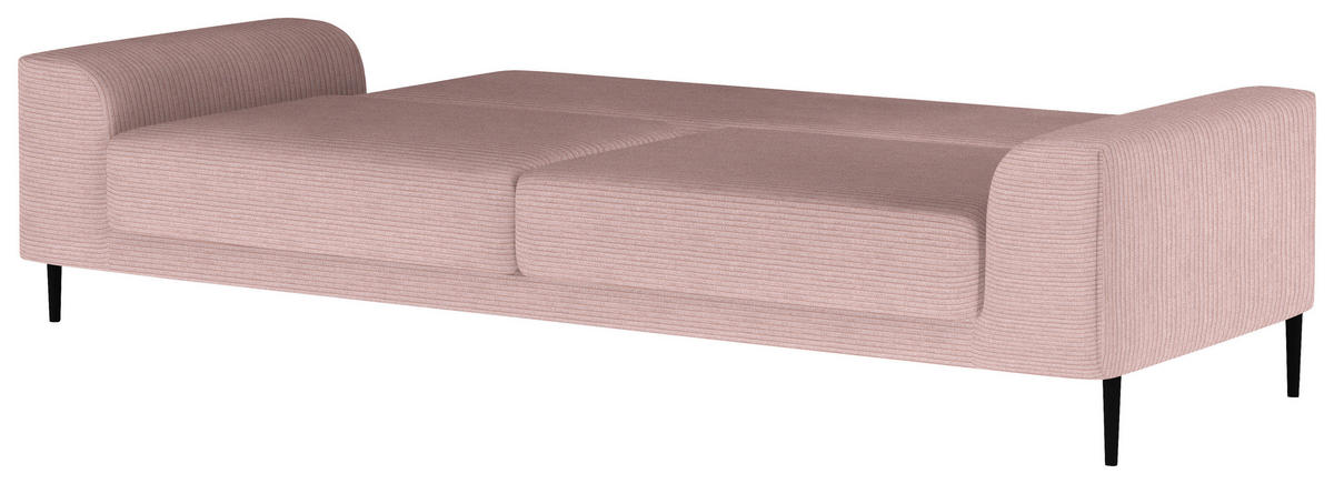 SCHLAFSOFA in Cord Mauve  - Mauve/Schwarz, Design, Textil/Metall (250/89/105cm) - Welnova