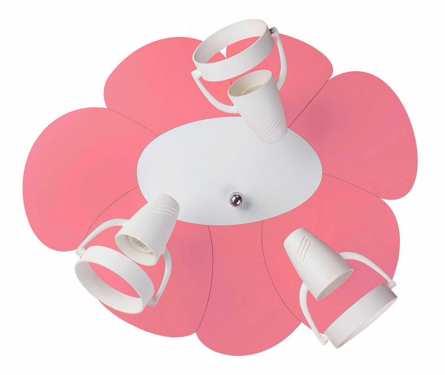 KINDERDECKENLEUCHTE Blume 39/33/16 cm   - Rosa/Weiß, Basics, Holzwerkstoff/Kunststoff (39/33/16cm)