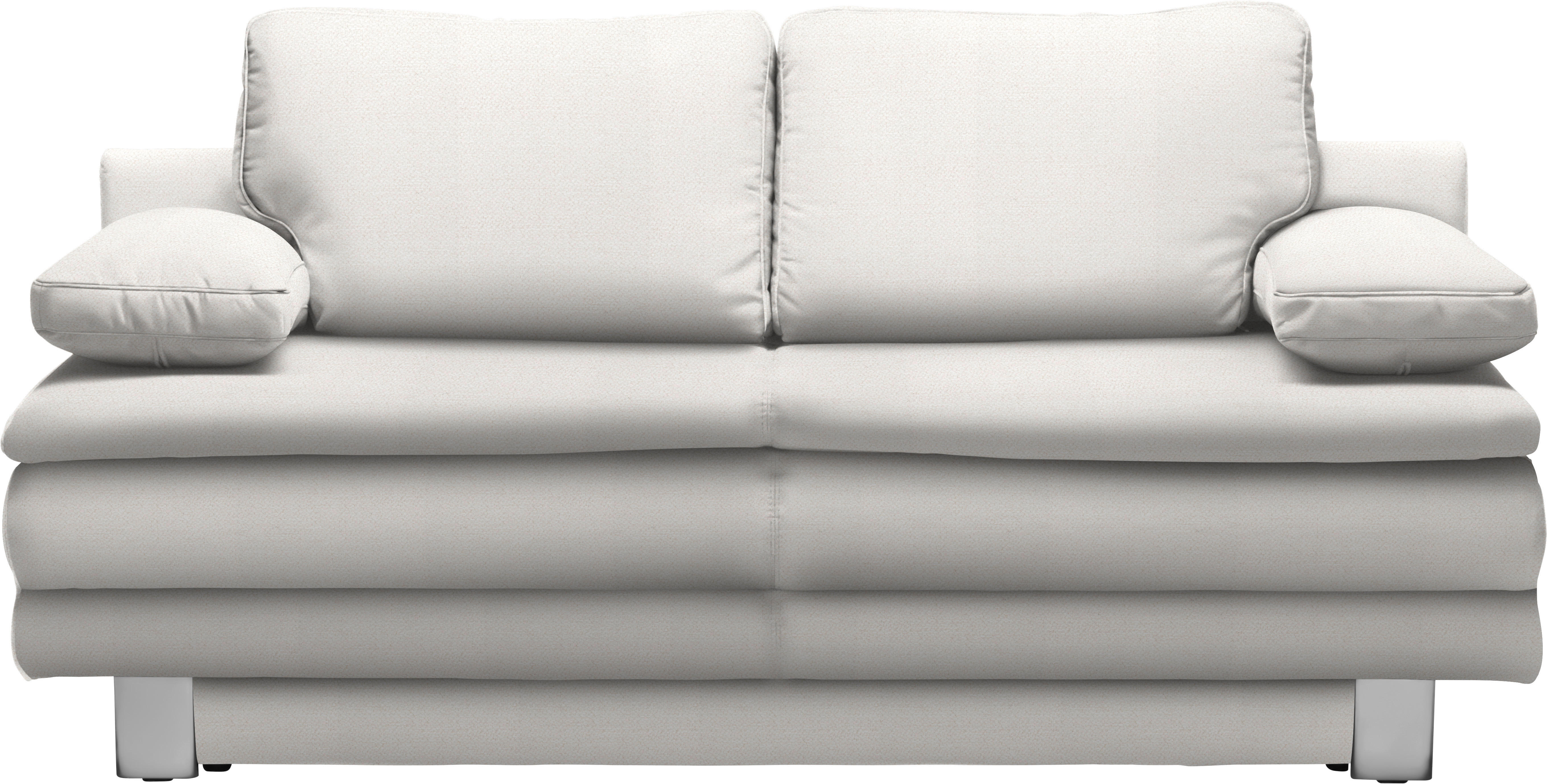 SCHLAFSOFA Flachgewebe Weiß  - Chromfarben/Weiß, Design, Textil/Metall (194/96/86cm) - Novel