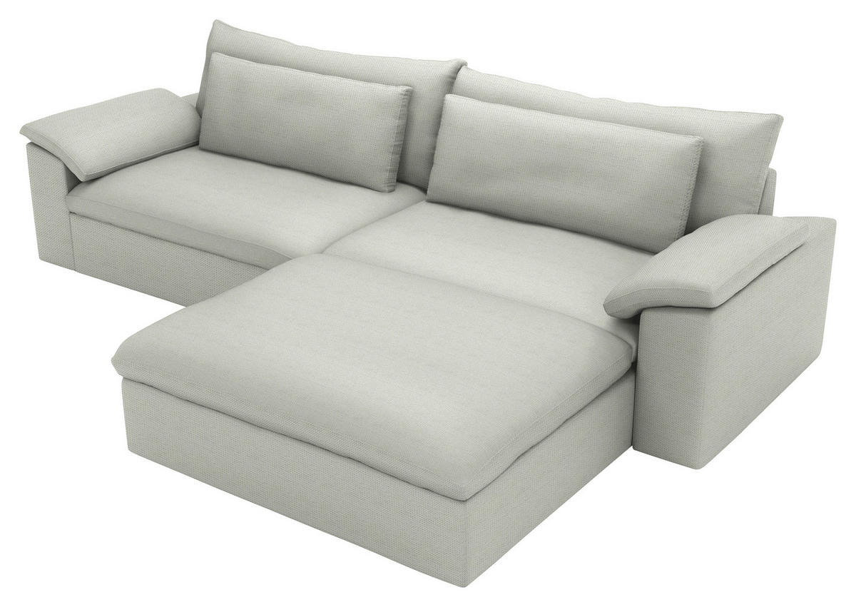 ECKSOFA  Chenille Naturfarben  - Schwarz/Naturfarben, Modern, Kunststoff/Textil (306/198cm) - Carryhome