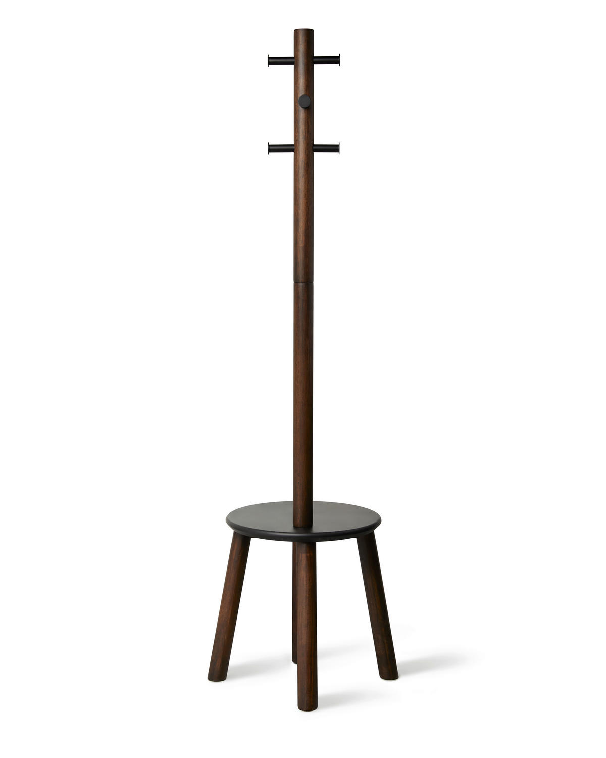 ŠATNÍ STOJAN - tmavě hnědá, Basics, dřevo (51/165cm) - Umbra