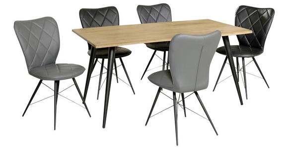 ESSTISCH in Holz, Metall 160/90/76 cm - Schwarz/Akaziefarben, Natur, Holz/Metall (160/90/76cm) - Carryhome
