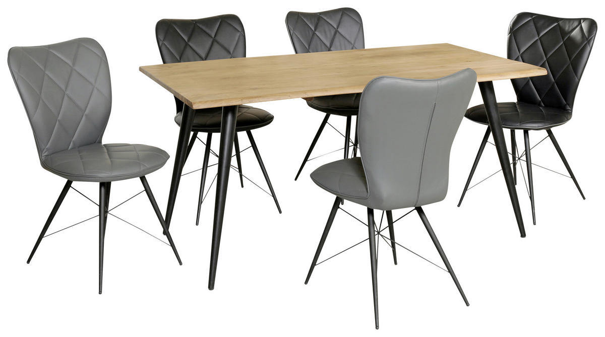 ESSTISCH in Holz, Metall 160/90/76 cm  - Schwarz/Akaziefarben, Natur, Holz/Metall (160/90/76cm) - Carryhome