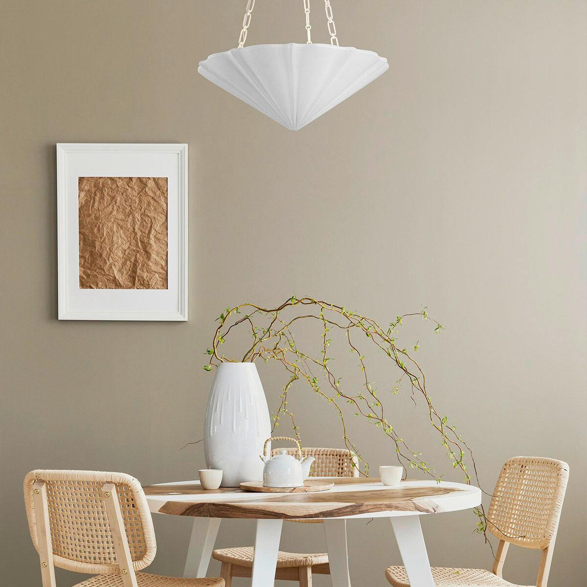 HÄNGELEUCHTE 19,7/57,2 cm  - Weiß, KONVENTIONELL, Naturmaterialien/Metall (19,7/57,2cm) - Elstead Lighting