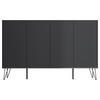 SIDEBOARD Posseik Industrial 155/93,6/42 cm  - Eichefarben/Graphitfarben, Design, Holzwerkstoff/Metall (155/93,6/42cm) - MID.YOU