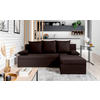 ECKSOFA in Webstoff Dunkelbraun  201/143 cm  - Dunkelbraun/Schwarz, Design, Kunststoff/Textil (201/143cm) - MID.YOU