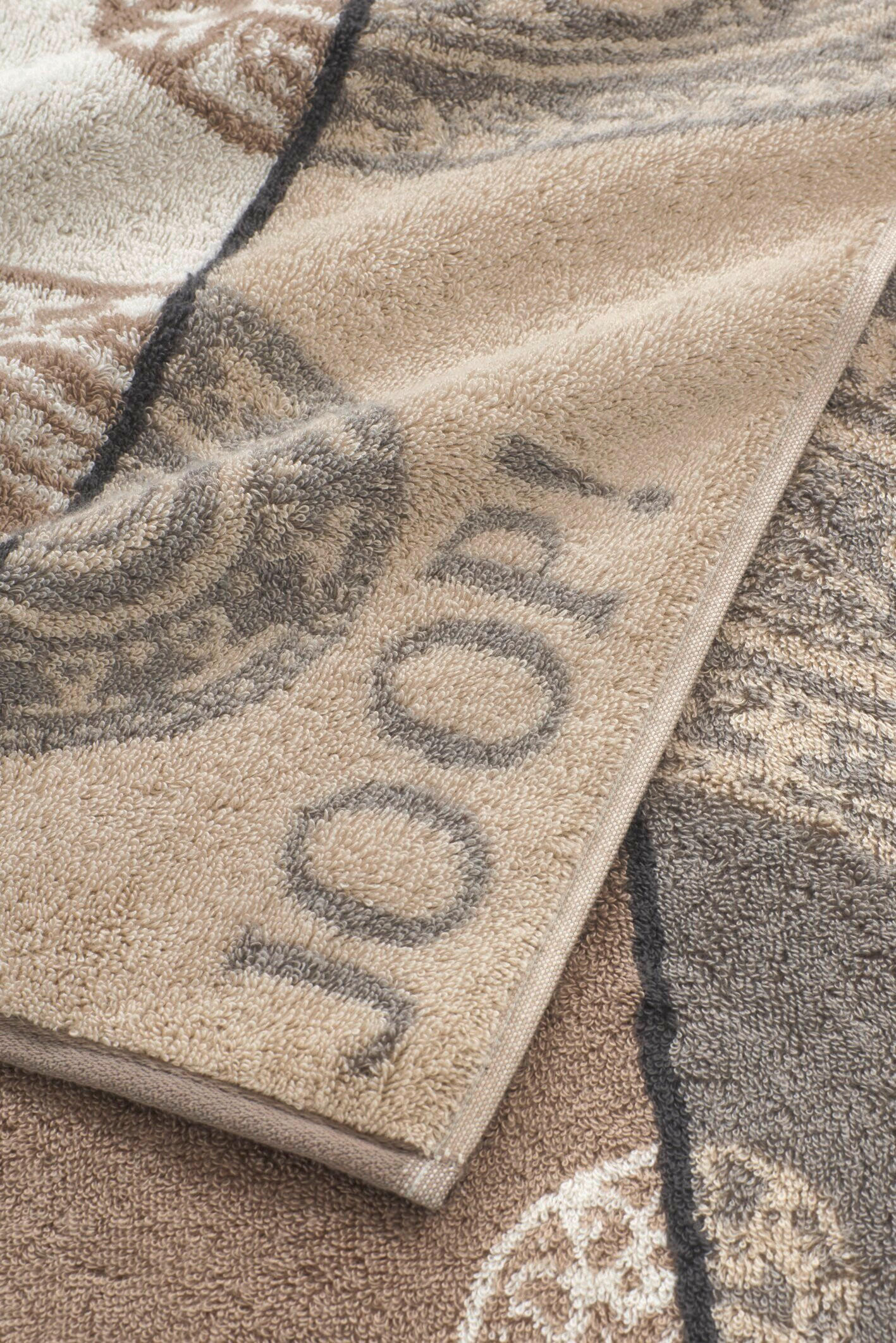 Thumbnail - Joop! Duschtuch Contour Paisley, Creme, Beige, Textil, Paisley, 80x150 cm, Oeko-Tex® Standard 100, Aufhängeschlaufe, str...