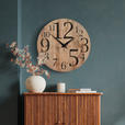 WANDUHR 57 cm   - Kastanieneichefarben/Schwarz, Basics, Holzwerkstoff/Kunststoff (57cm) - Ambia Home