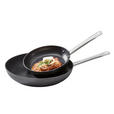 PFANNENSET Bari Aluminium, Edelstahl 2-teilig  - Edelstahlfarben/Schwarz, KONVENTIONELL, Metall (20+28cm) - Homeware Profession.