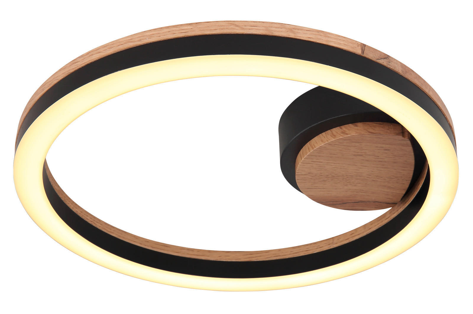 STROPNÉ LED SVIETIDLO, 30/5.8 cm  - čierna/opálová, Basics, kov/kompozitné drevo (30/5.8cm) - Globo