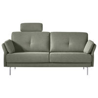 2,5-SITZER Olivgrün  - Chromfarben/Olivgrün, Konventionell, Textil/Metall (195/217/82/84cm) - Horst AG