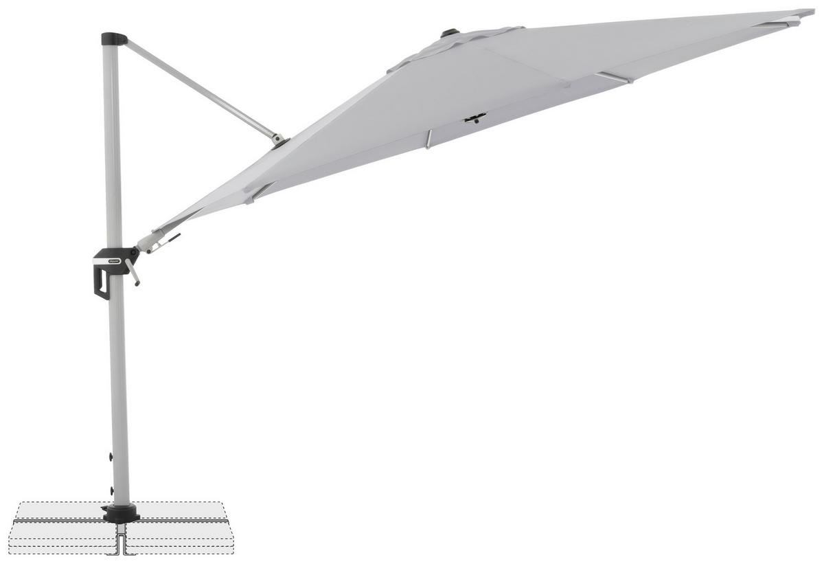 AMPELSCHIRM 370 cm   - Silberfarben/Hellgrau, Basics, Textil/Metall (370cm) - Doppler