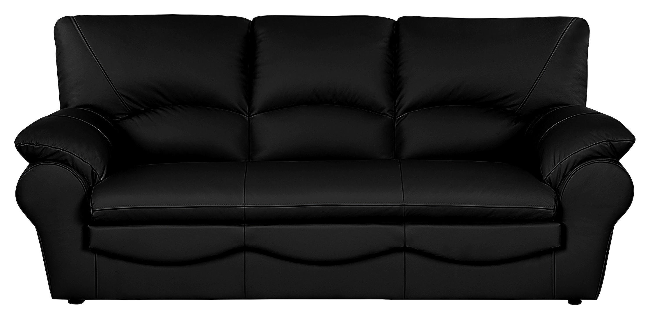 SCHLAFSOFA Schwarz Echtleder  - Schwarz, Design, Leder/Kunststoff (205/92/85cm) - Livetastic