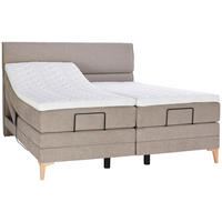 BOXSPRINGBETT 200/200 cm  in Hellbraun  - Hellbraun/Eichefarben, Konventionell, Holz/Textil (200/200cm) - Voleo