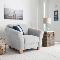 SESSEL in Flachgewebe Silberfarben  - Silberfarben/Naturfarben, KONVENTIONELL, Holz/Textil (101/84/89cm) - Sit & More
