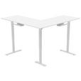 ECKSCHREIBTISCH höhenverstellbar  - Weiß, KONVENTIONELL, Holzwerkstoff/Kunststoff (160/160/72-117cm) - Carryhome