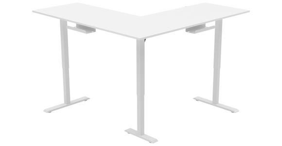 ECKSCHREIBTISCH höhenverstellbar  - Weiß, KONVENTIONELL, Holzwerkstoff/Kunststoff (160/160/72-117cm) - Carryhome