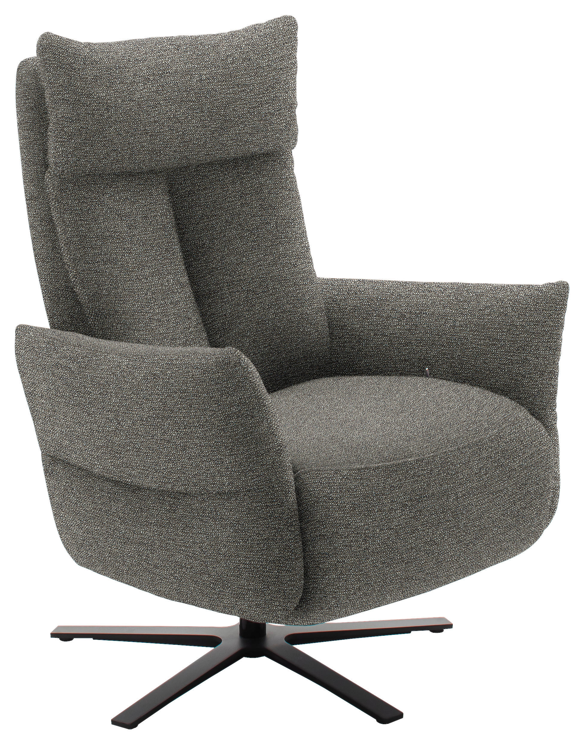 FERNSEHSESSEL Chenille Greige  - Greige/Schwarz, Design, Textil/Metall (74/115/85cm) - Schöner Wohnen