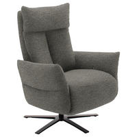 FERNSEHSESSEL in Chenille Greige  - Greige/Schwarz, Design, Textil/Metall (74/115/85cm) - Schöner Wohnen