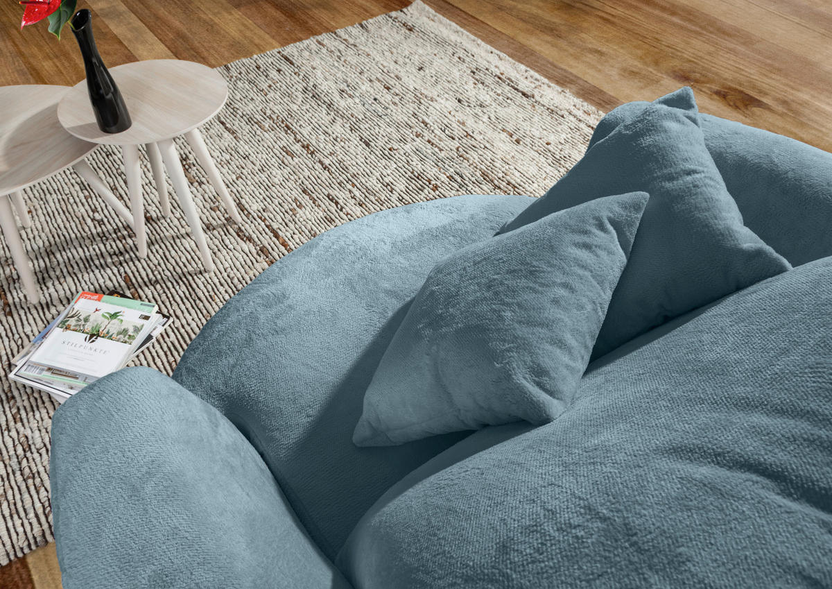 SESSEL in Plüsch Petrol  - Petrol/Schwarz, KONVENTIONELL, Textil/Metall (115/72/115cm) - Carryhome