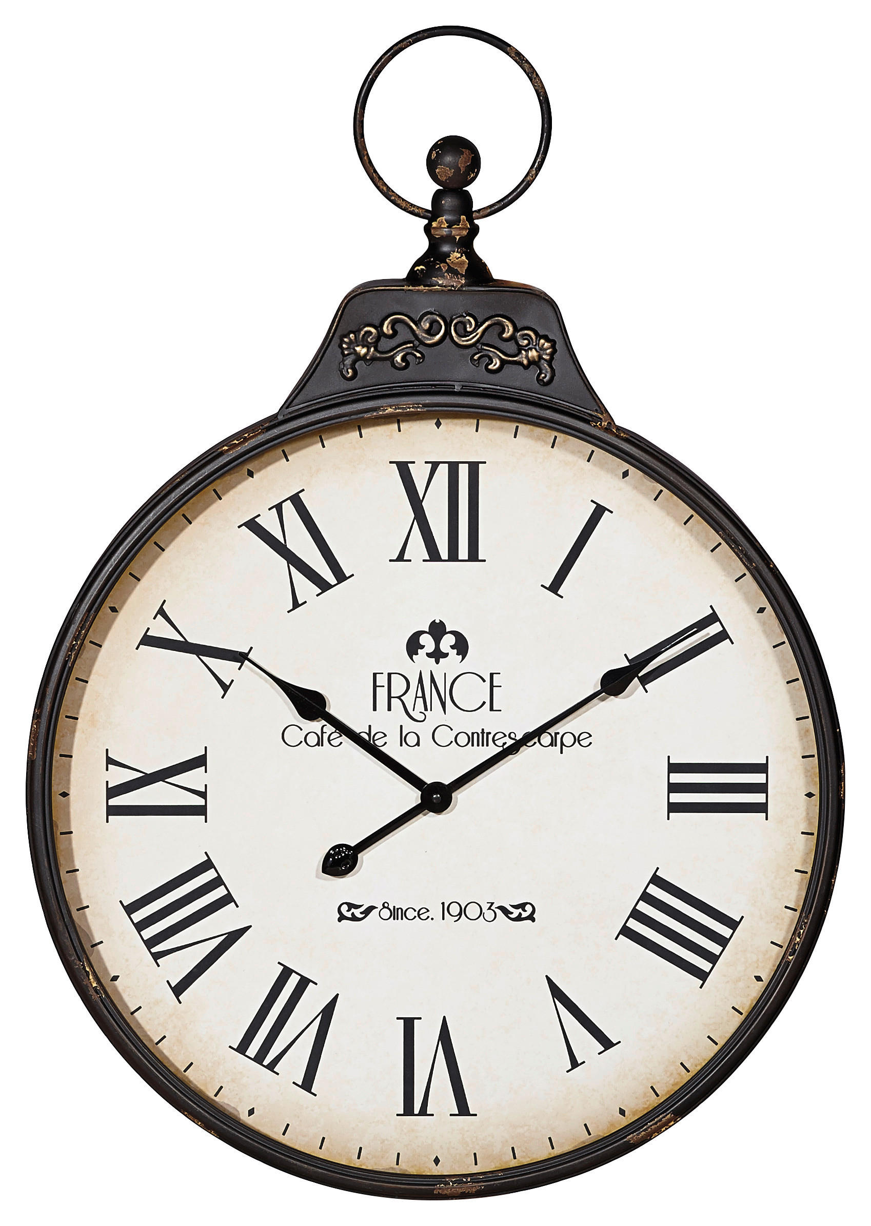 WANDUHR  Schwarz, Weiß  - Schwarz/Weiß, LIFESTYLE, Glas/Holz (60/86/6cm) - Ambia Home