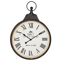 ZIDNI SAT   60/86/6 cm       - bijela/crna, Konvencionalno, staklo/drvo (60/86/6cm) - Ambia Home