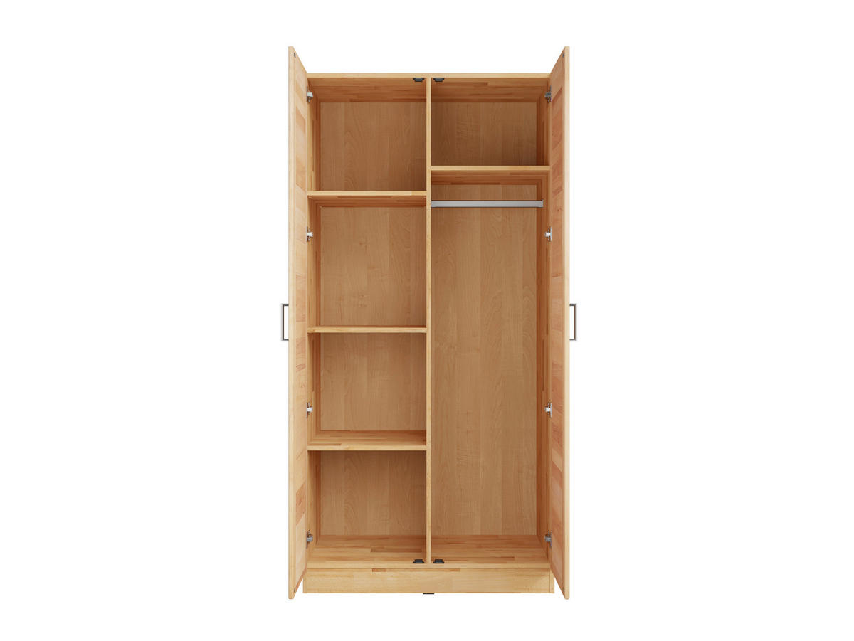 DREHTÜRENSCHRANK 102/205,5/60 cm,  in Buchefarben, 2 Tür(en)  - Chromfarben/Buchefarben, MODERN, Holz/Metall (102/205,5/60cm) - MID.YOU