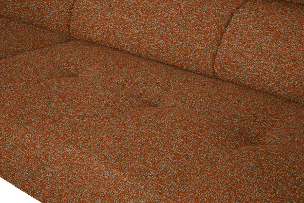 ECKSOFA in Struktur Rostfarben  205/280 cm  - Rostfarben/Schwarz, Design, Textil/Metall (205/280cm) - Xora