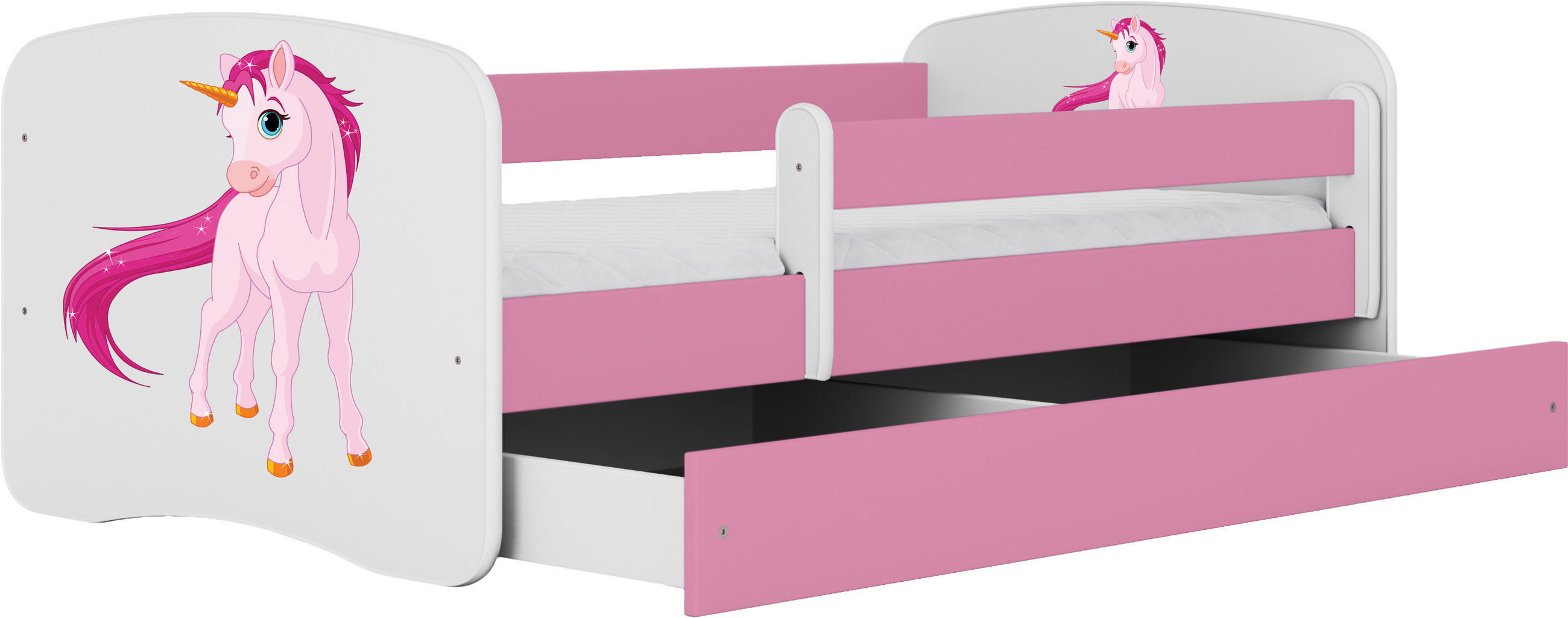 KINDER-/JUNIORBETT 80/160 cm  in Weiß, Pink  - Pink/Birkefarben, MODERN, Holz/Holzwerkstoff (80/160cm) - MID.YOU