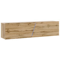 LOWBOARD SLANT  in 160/35/40 cm  - Eiche Wotan/Schwarz, Design, Holzwerkstoff/Kunststoff (160/35/40cm) - Livetastic