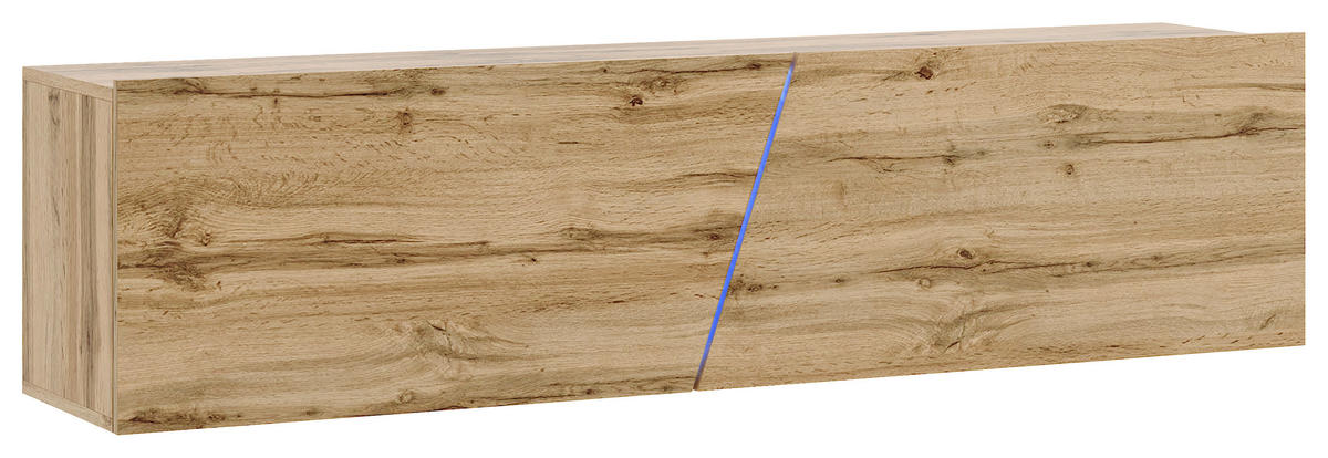 LOWBOARD SLANT  in 160/35/40 cm  - Eiche Wotan/Schwarz, Design, Holzwerkstoff/Kunststoff (160/35/40cm) - Livetastic