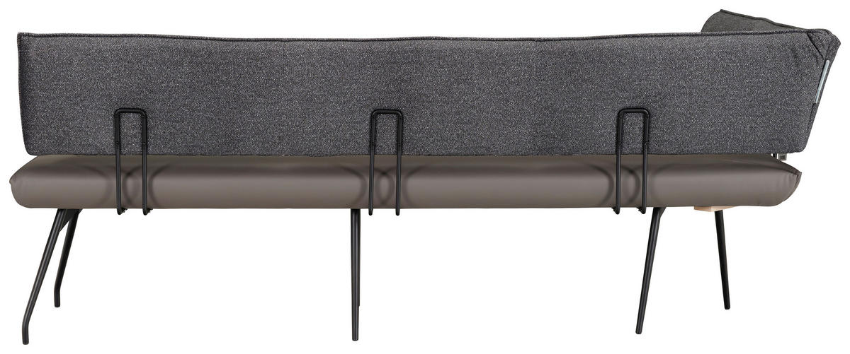 ECKBANK Metall, Textil Anthrazit  - Anthrazit/Schwarz, Design, Textil/Metall (205/245cm) - Moderano