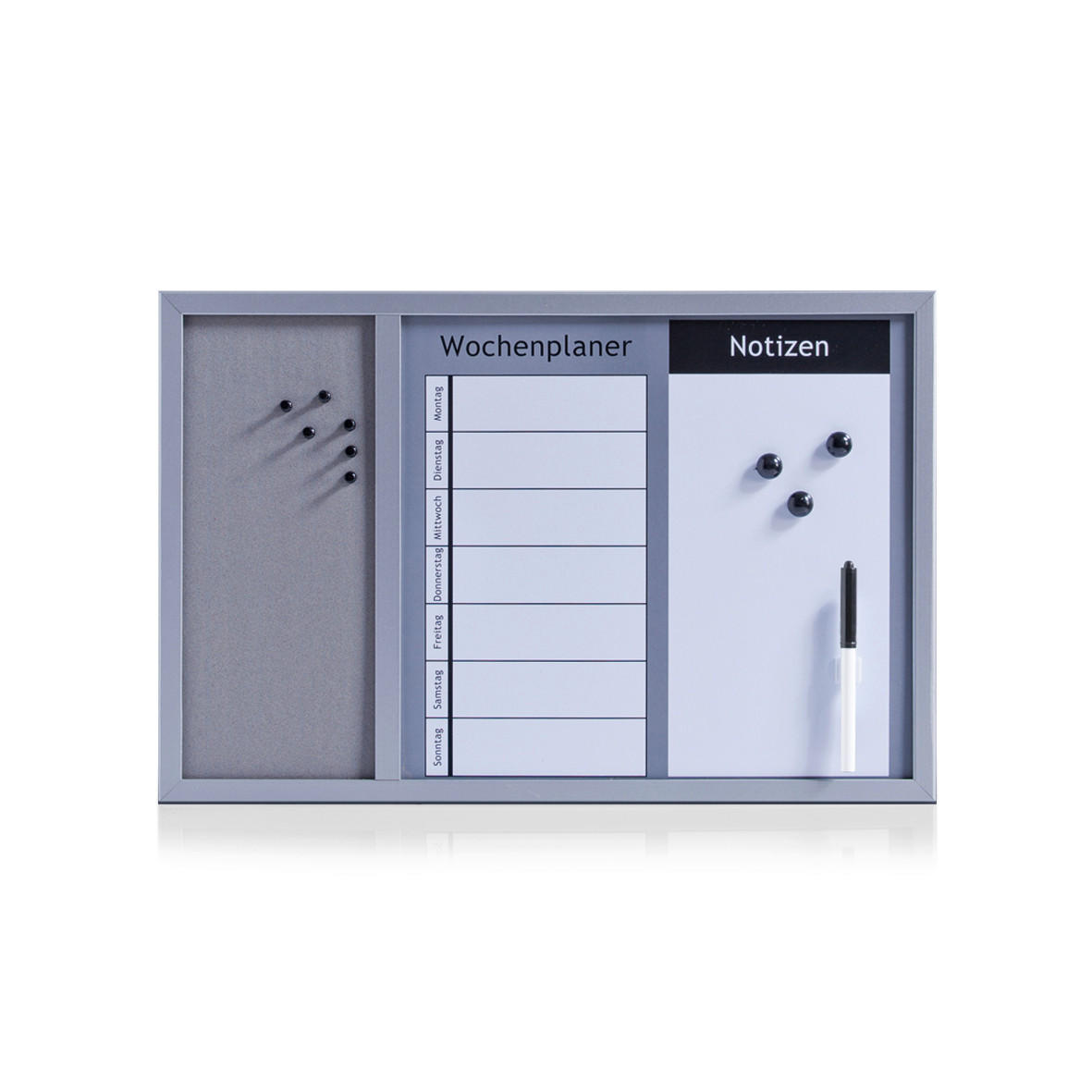 MAGNETTAFEL - Naturfarben/Grau, Basics, Holz (59,3/39,5/1,6cm) - Zeller Present
