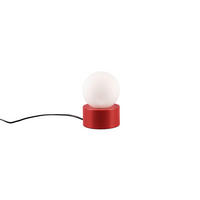 STONA LAMPA - bela/crvena, Osnovno, staklo/metal (12/17cm)
